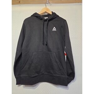 Reebok Small Black Hoodie Pullover Sweatshirt NWT Logo Fleece Kangaroo Pocket